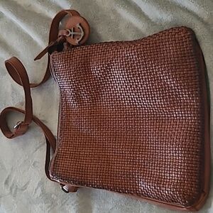 Harbour 2nd Woven/smooth Genuine Leather Crossbody Bag